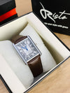 BG Cartier Tank Roman Numerals Watch - Leather Straps Brown White Dial