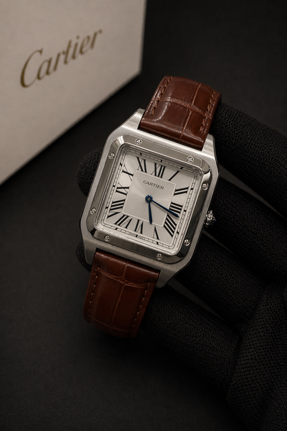 Iconic Cartier Santos-Dumont Large - Stainless Steel