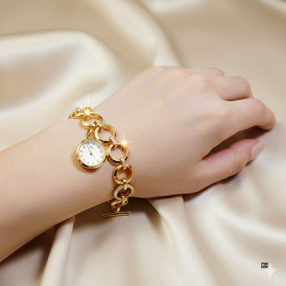 Dior Round Watch Bracelet - Golden Chain