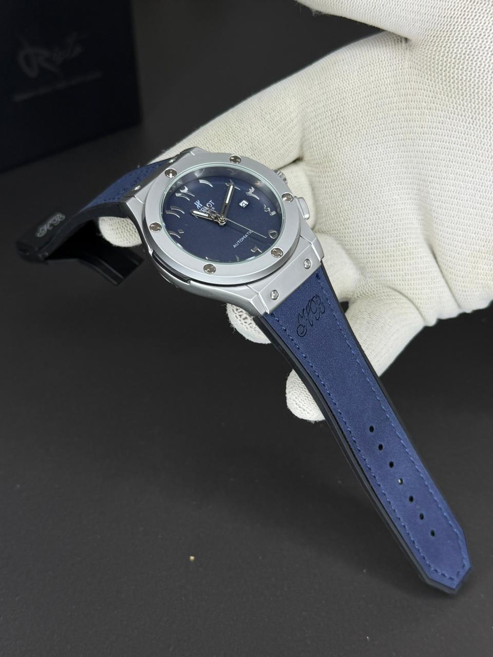 Hublot Arabic Dial - Leather Straps - Premium Watch - Blue