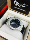 HB Arabic Dial - Leather Straps - Premium Watch - Silver Black