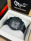 HB Skeleton Leather Straps - Premium Watch - Full Black