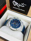 HB Skeleton Leather Straps - Premium Watch - Full Blue