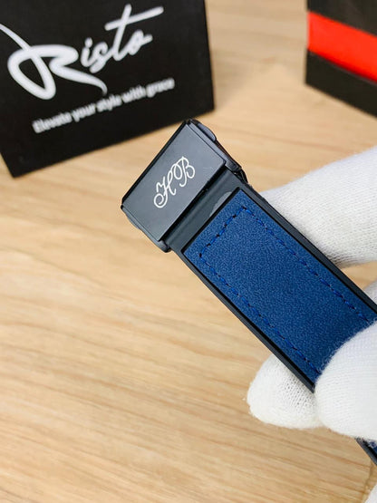 Hublot Skeleton Leather Straps - Premium Watch - Full Blue