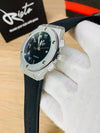 HB Arabic Dial - Leather Straps - Premium Watch - Silver Black