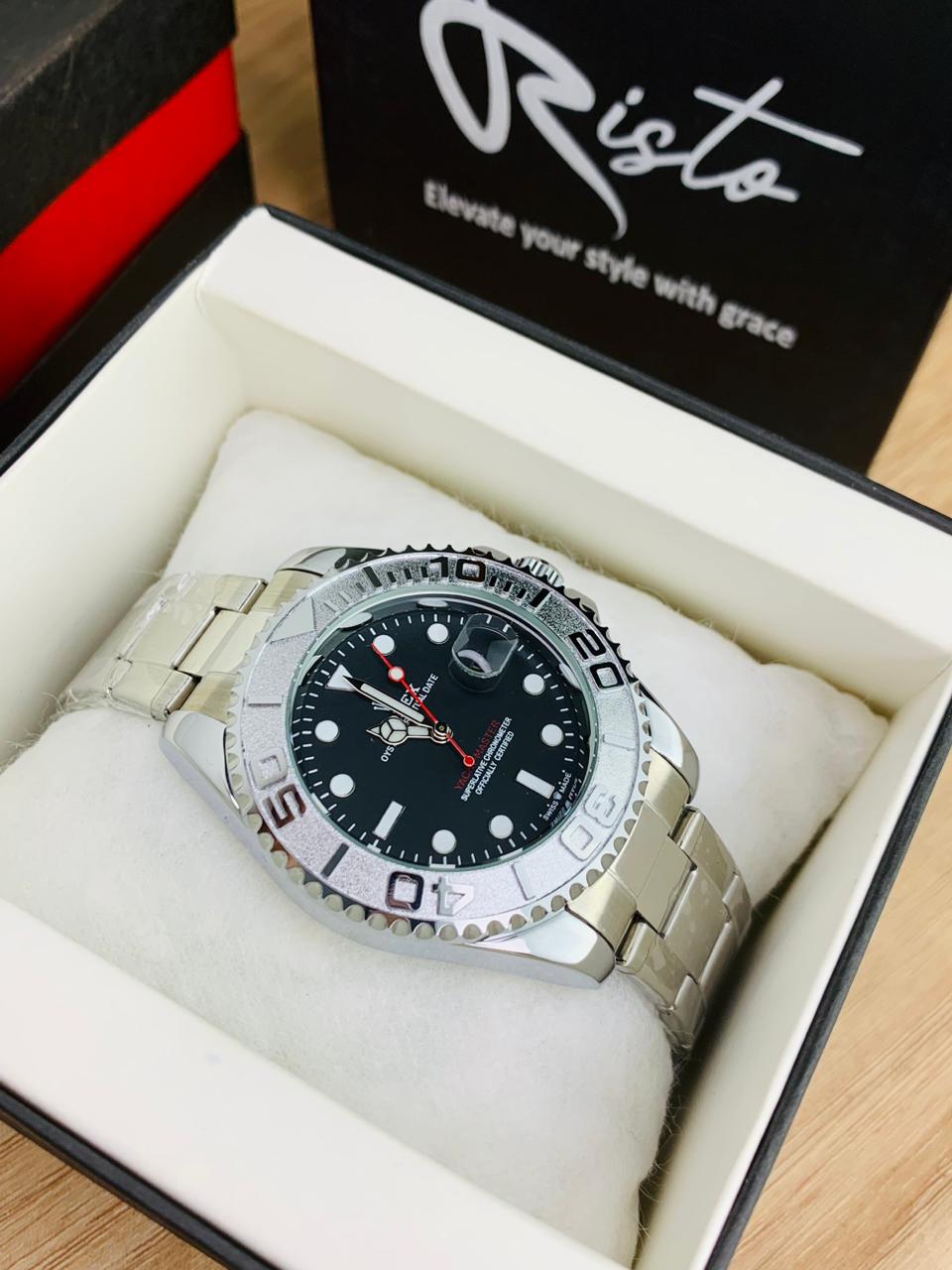 Rolex Yacht-Master 40mm Oyster Steel & Rotatable Bezel - Black Silver