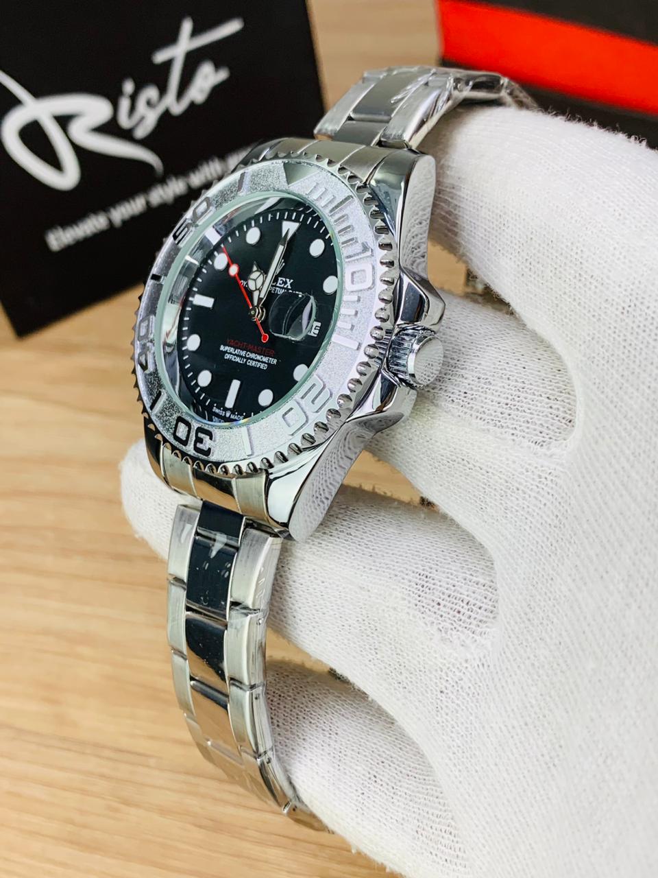 Rolex Yacht-Master 40mm Oyster Steel & Rotatable Bezel - Black Silver