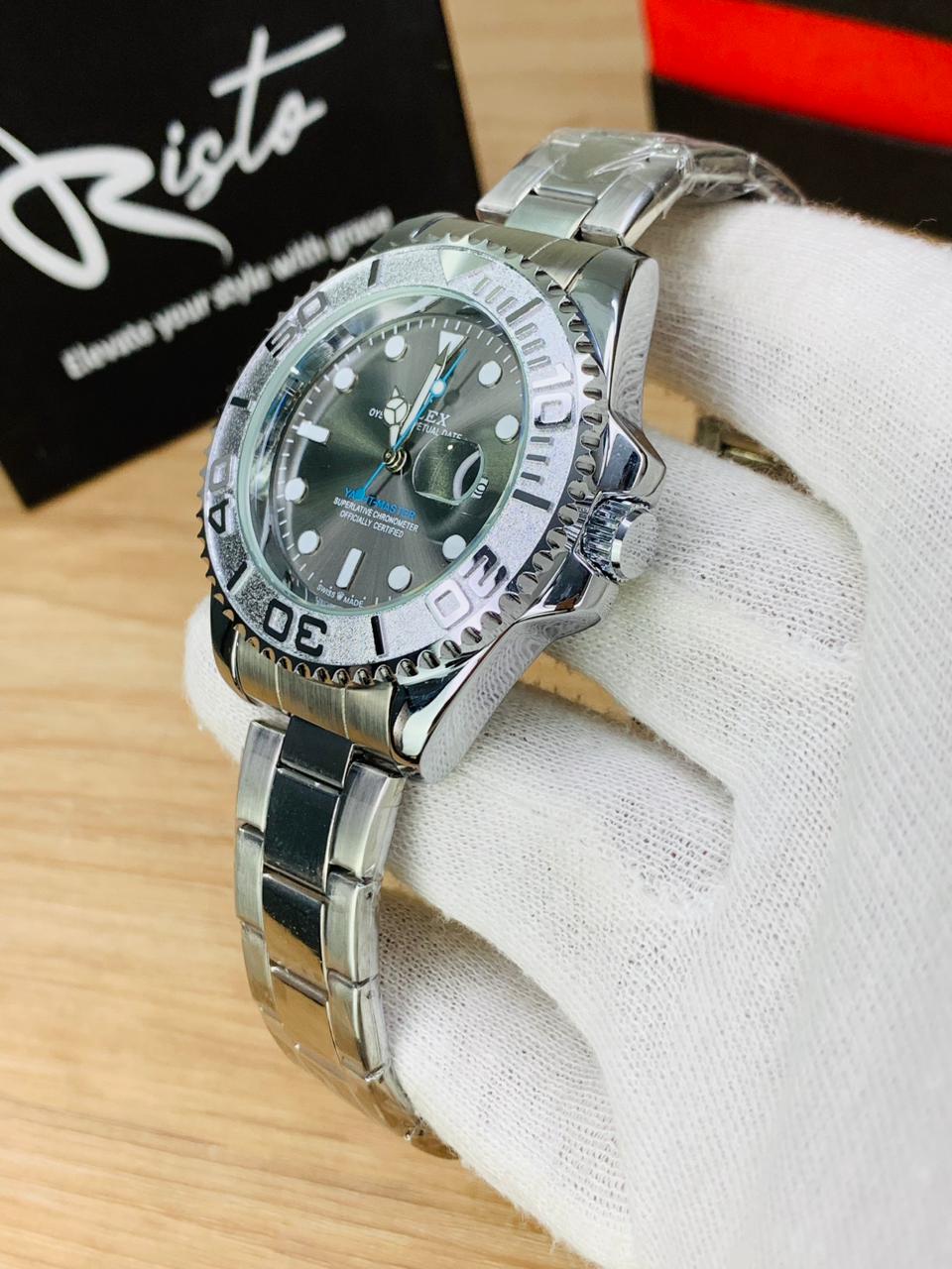 Rolex Yacht-Master 40mm Oyster Steel & Rotatable Bezel - Grey Silver