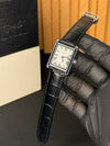 Cartier Tank Roman Numerals Watch - Leather Straps Black White Dial