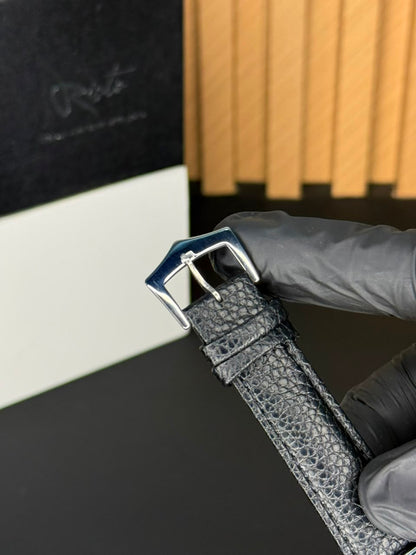 Cartier Tank Plain Dial Watch - Leather Straps Black White Dial