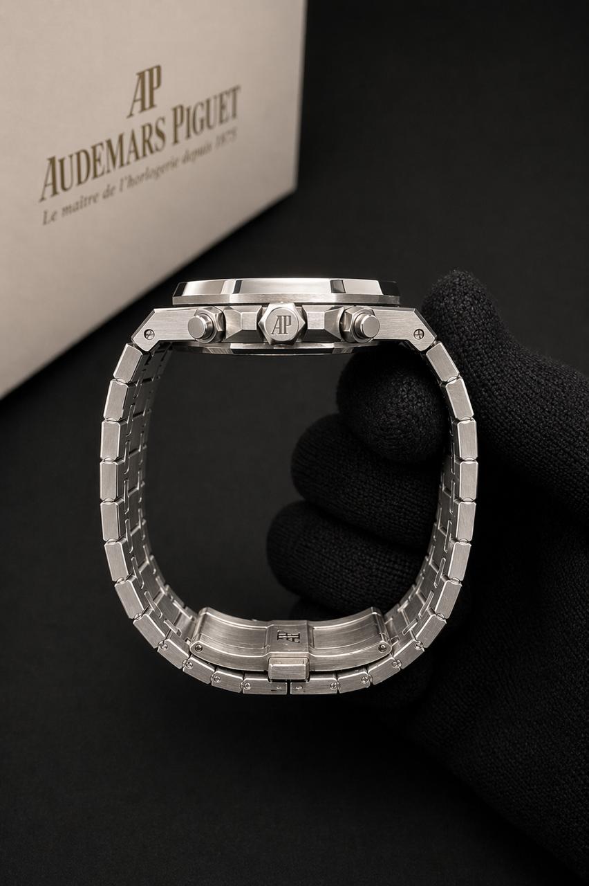 AP Royal Oak Chronograph 41mm Black "Grande Tapisserie" Dial – Stainless Steel