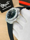 HB Classic Fusion - Leather Straps - Premium Watch - Black Silver