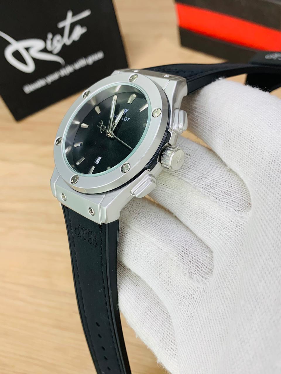 Hublot Classic Fusion - Leather Straps - Premium Watch - Black Silver