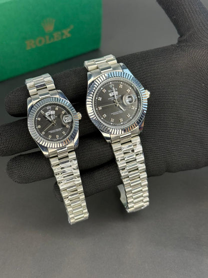 Oyster Perpetual Day-Date - Couple's Set - Silver